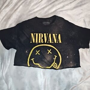 NIRVANA Vintage Cropped Tee Size L